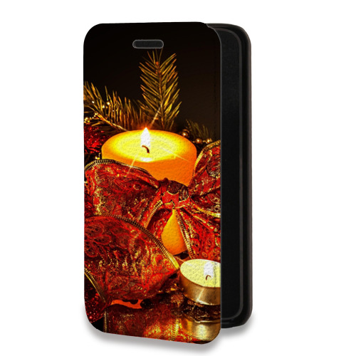 Дизайнерский горизонтальный чехол-книжка для Samsung Galaxy A51 Новогодние свечки
