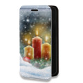 Дизайнерский горизонтальный чехол-книжка для Samsung Galaxy A51 Новогодние свечки