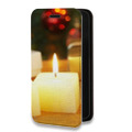 Дизайнерский горизонтальный чехол-книжка для Nokia 7 Новогодние свечки