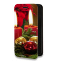 Дизайнерский горизонтальный чехол-книжка для Nokia 3.4 Новогодние свечки