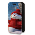 Дизайнерский горизонтальный чехол-книжка для Iphone 12 Pro Снеговики