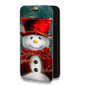 Дизайнерский горизонтальный чехол-книжка для Huawei Y6p Снеговики