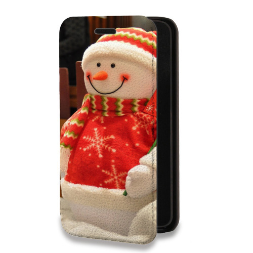 Дизайнерский горизонтальный чехол-книжка для Iphone 7 Снеговики