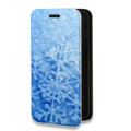 Дизайнерский горизонтальный чехол-книжка для Iphone 7 Снежинки