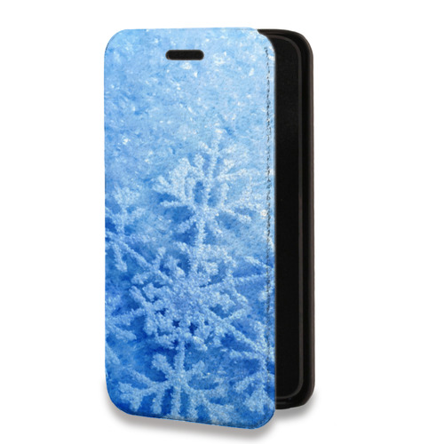 Дизайнерский горизонтальный чехол-книжка для Iphone 13 Mini Снежинки