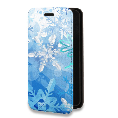 Дизайнерский горизонтальный чехол-книжка для Iphone 11 Pro Снежинки