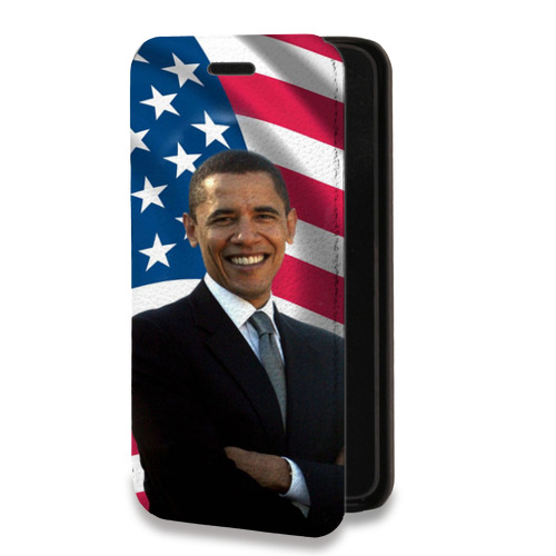 Дизайнерский горизонтальный чехол-книжка для Nokia 1.4 Барак Обама