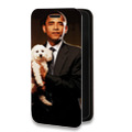Дизайнерский горизонтальный чехол-книжка для Microsoft Lumia 640 XL Барак Обама
