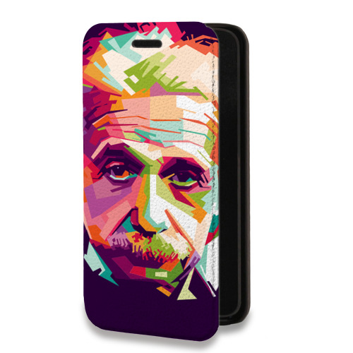 Дизайнерский горизонтальный чехол-книжка для Samsung Galaxy S22 Ultra Альберт Эйнштейн