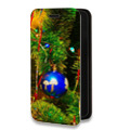 Дизайнерский горизонтальный чехол-книжка для Samsung Galaxy A32 Новогодние шары