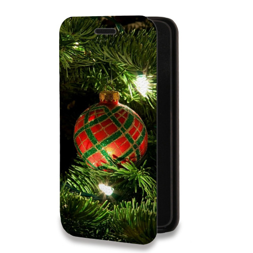 Дизайнерский горизонтальный чехол-книжка для Samsung Galaxy A51 Новогодние шары