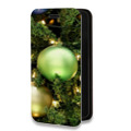 Дизайнерский горизонтальный чехол-книжка для Samsung Galaxy A32 Новогодние шары