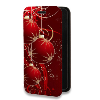 Дизайнерский горизонтальный чехол-книжка для Huawei Honor 30S Новогодние шары (на заказ)