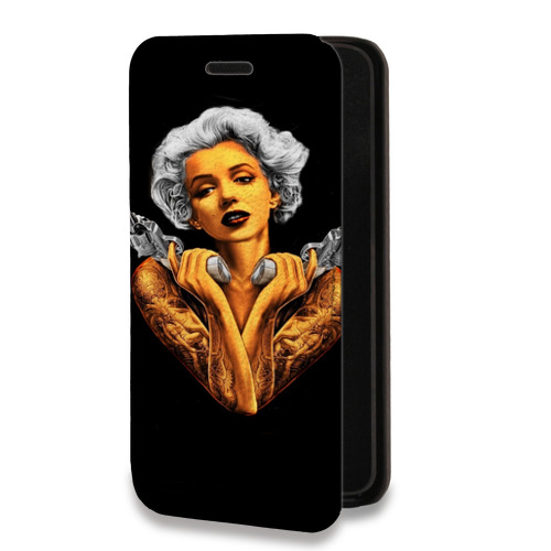 Дизайнерский горизонтальный чехол-книжка для Iphone 11 Pro Мерлин Монро
