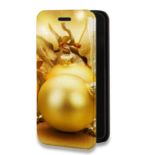 Дизайнерский горизонтальный чехол-книжка для Realme Narzo 30 5G Новогодние шары