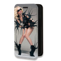 Дизайнерский горизонтальный чехол-книжка для Nokia X10 Леди Гага