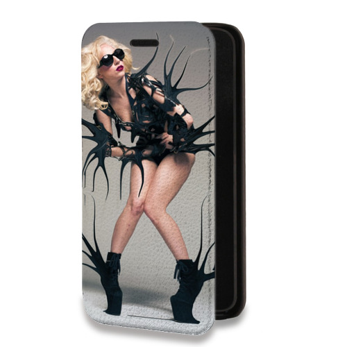 Дизайнерский горизонтальный чехол-книжка для Sony Xperia 5 III Леди Гага