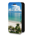 Дизайнерский горизонтальный чехол-книжка для Huawei Honor 50 Lite Пляж