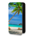 Дизайнерский горизонтальный чехол-книжка для Xiaomi RedMi Note 10 Пляж
