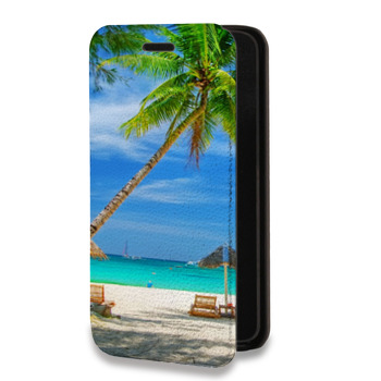 Дизайнерский горизонтальный чехол-книжка для Huawei P20 Пляж (на заказ)