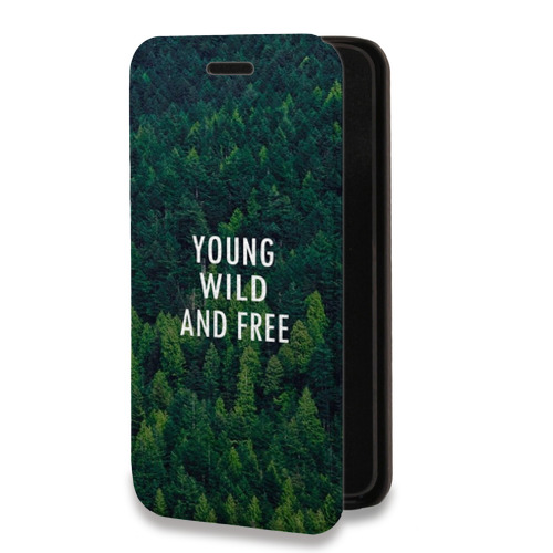 Дизайнерский горизонтальный чехол-книжка для Iphone 12 Pro Лес