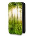 Дизайнерский горизонтальный чехол-книжка для Iphone 14 Pro Лес