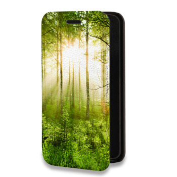 Дизайнерский горизонтальный чехол-книжка для Huawei P20 Лес (на заказ)
