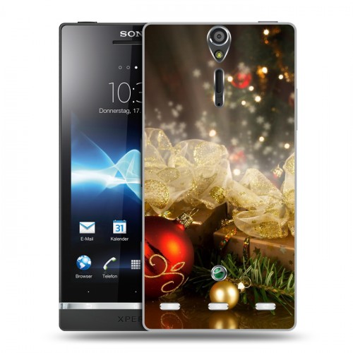 Дизайнерский пластиковый чехол для Sony Xperia S Новогодние шары