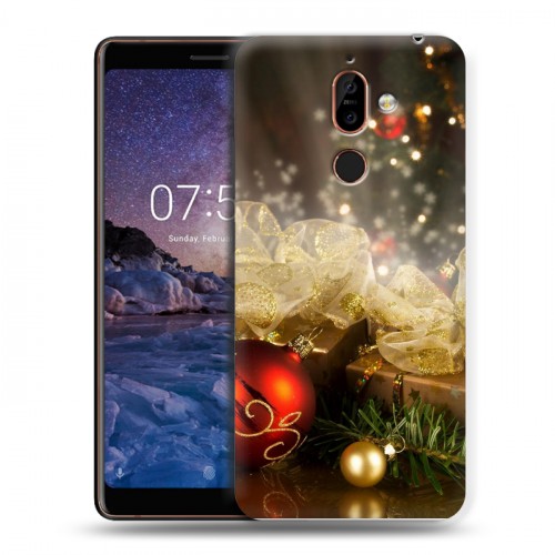 Дизайнерский пластиковый чехол для Nokia 7 Plus Новогодние шары