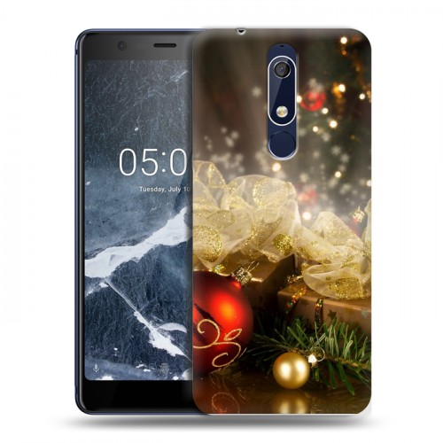 Дизайнерский пластиковый чехол для Nokia 5.1 Новогодние шары