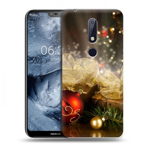 Дизайнерский силиконовый чехол для Nokia 6.1 Plus Новогодние шары