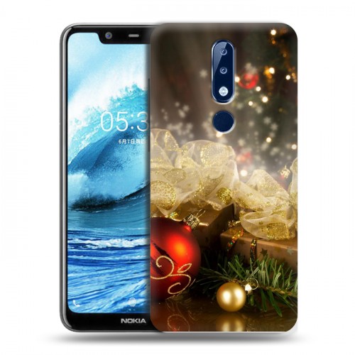 Дизайнерский силиконовый чехол для Nokia 5.1 Plus Новогодние шары