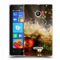 Дизайнерский пластиковый чехол для Microsoft Lumia 435 Новогодние шары