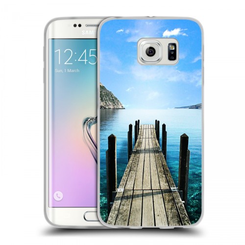 Дизайнерский пластиковый чехол для Samsung Galaxy S6 Edge Озера