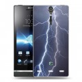 Дизайнерский пластиковый чехол для Sony Xperia S Молния