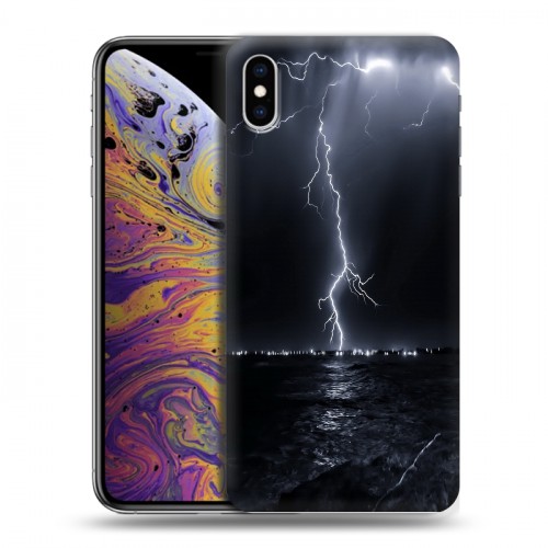 Дизайнерский силиконовый чехол для Iphone Xs Max Молния