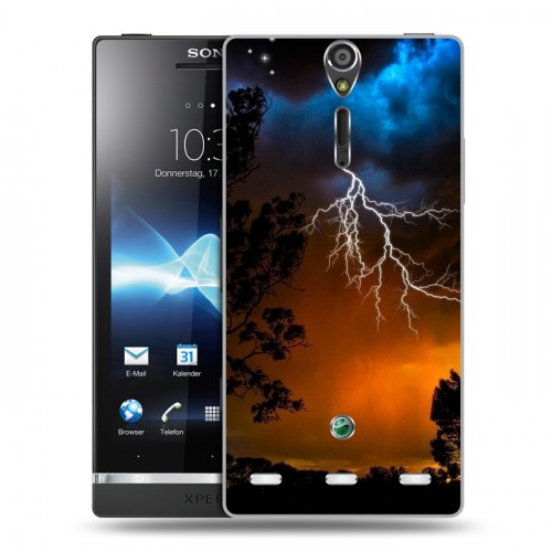 Дизайнерский пластиковый чехол для Sony Xperia S Молния