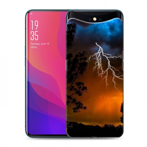 Дизайнерский силиконовый чехол для OPPO Find X Молния