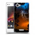 Дизайнерский пластиковый чехол для Sony Xperia L Молния