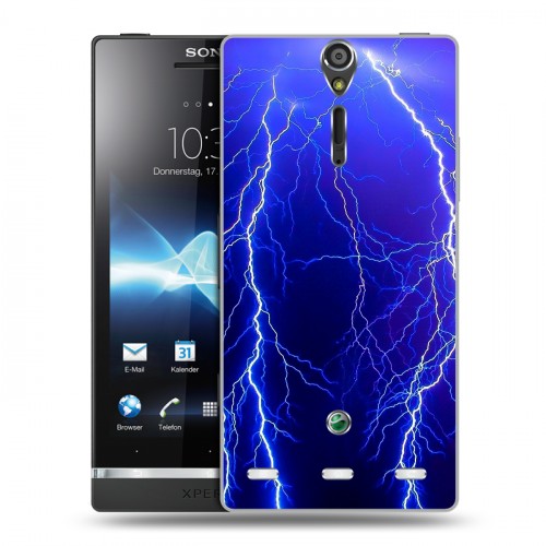 Дизайнерский пластиковый чехол для Sony Xperia S Молния