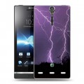 Дизайнерский пластиковый чехол для Sony Xperia S Молния