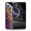 Дизайнерский силиконовый чехол для Iphone Xs Max Молния