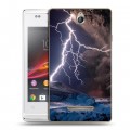 Дизайнерский пластиковый чехол для Sony Xperia E Молния