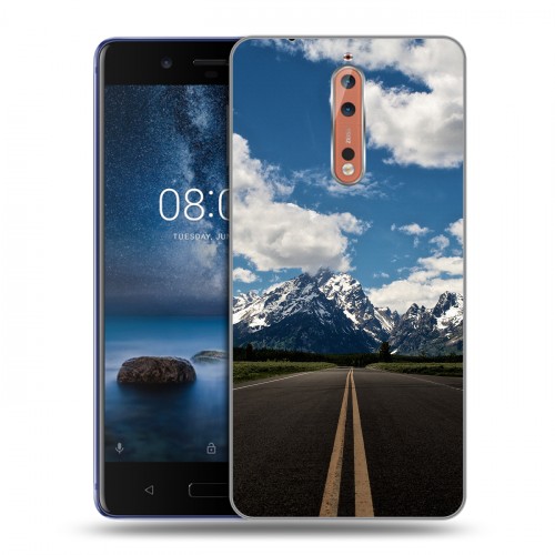 Дизайнерский пластиковый чехол для Nokia 8 Горы