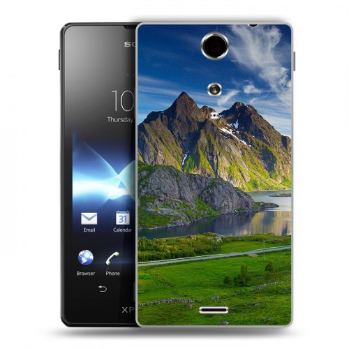 Дизайнерский пластиковый чехол для Sony Xperia TX Горы