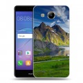 Дизайнерский пластиковый чехол для Huawei Y3 (2017) Горы