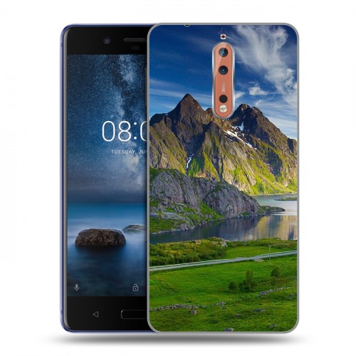 Дизайнерский пластиковый чехол для Nokia 8 Горы