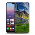 Дизайнерский силиконовый с усиленными углами чехол для Huawei P20 Pro Горы