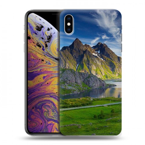 Дизайнерский силиконовый чехол для Iphone Xs Max Горы