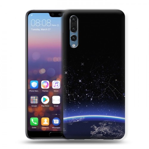 Дизайнерский силиконовый с усиленными углами чехол для Huawei P20 Pro Ночь